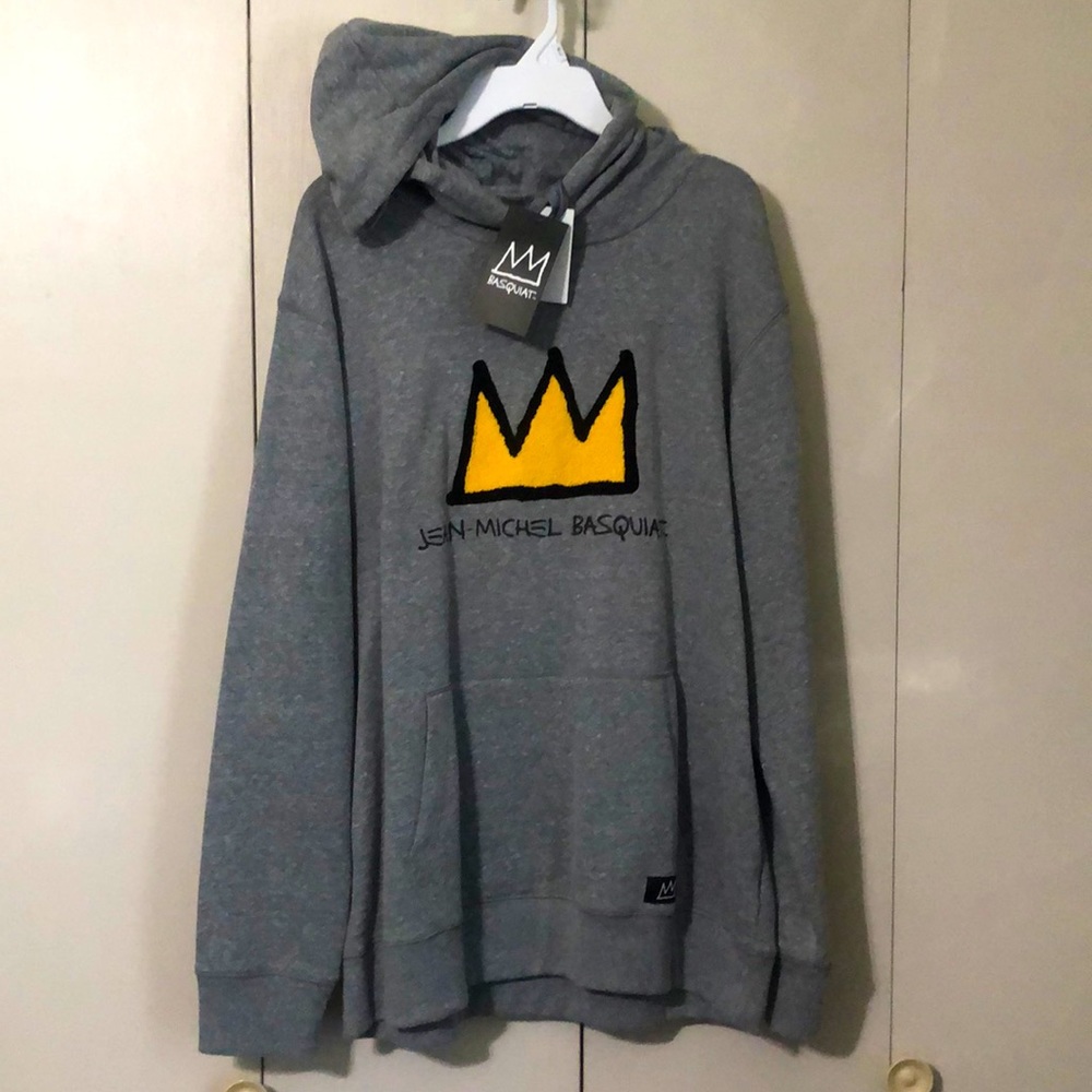 JEAN-MICHAEL BASQUIAT Hoodie, XL , Marble Grey